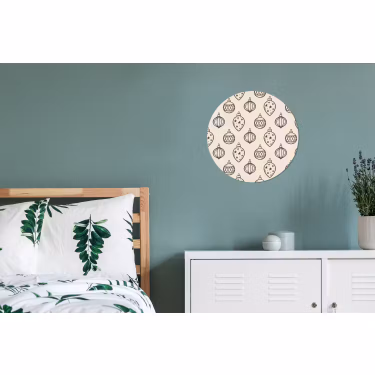 Wandcirkel - Aluminium - Kerstbal - Groen - Crème — 4
