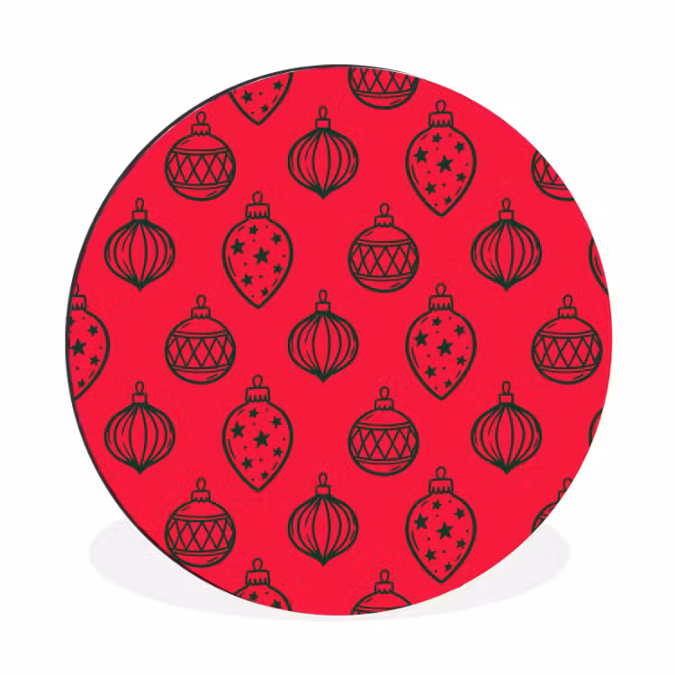 Wandcirkel - Aluminium - Kerstbal - Groen - Rood — 1