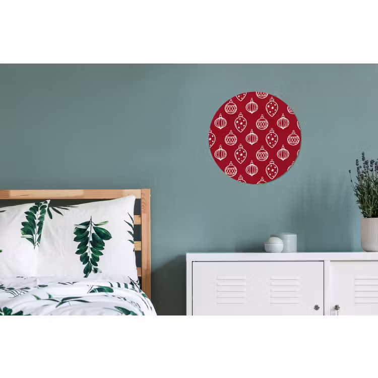 Wandcirkel - Aluminium - Kerstbal - Rood - Crème — 4
