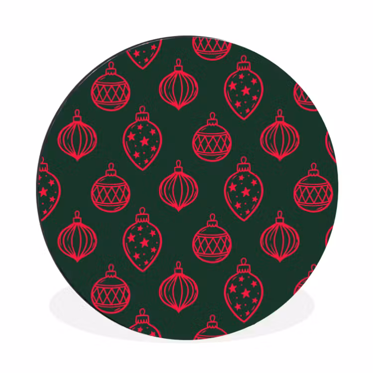 Wandcirkel - Aluminium - Kerstbal - Rood - Groen — 1