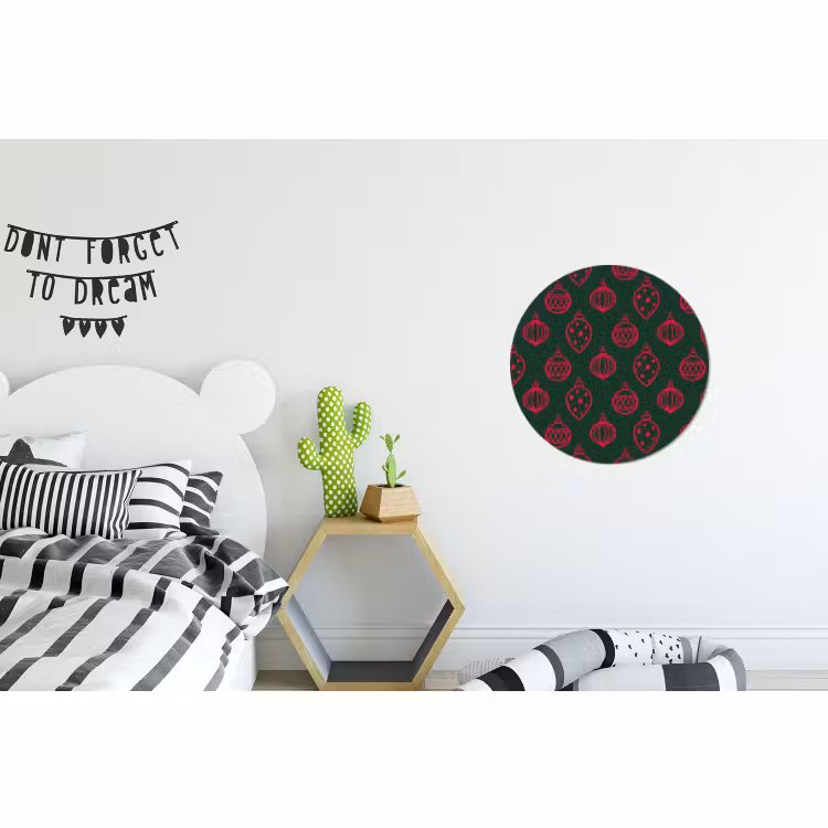 Wandcirkel - Aluminium - Kerstbal - Rood - Groen — 5