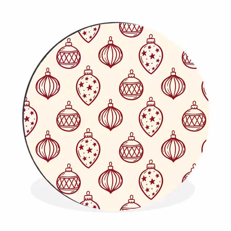 Wandcirkel - Aluminium - Kerstbal - Rood - Kerst — 1
