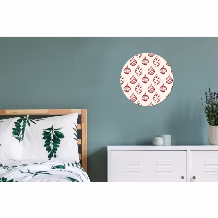 Wandcirkel - Aluminium - Kerstbal - Rood - Kerst — 4