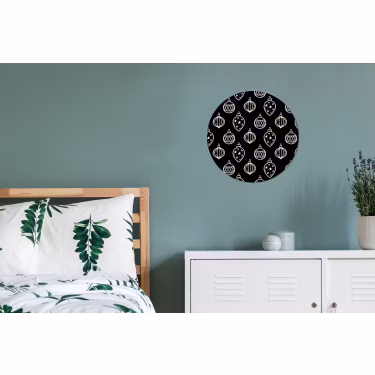 Wandcirkel - Aluminium - Kerstbal - Wit - Zwart — 4