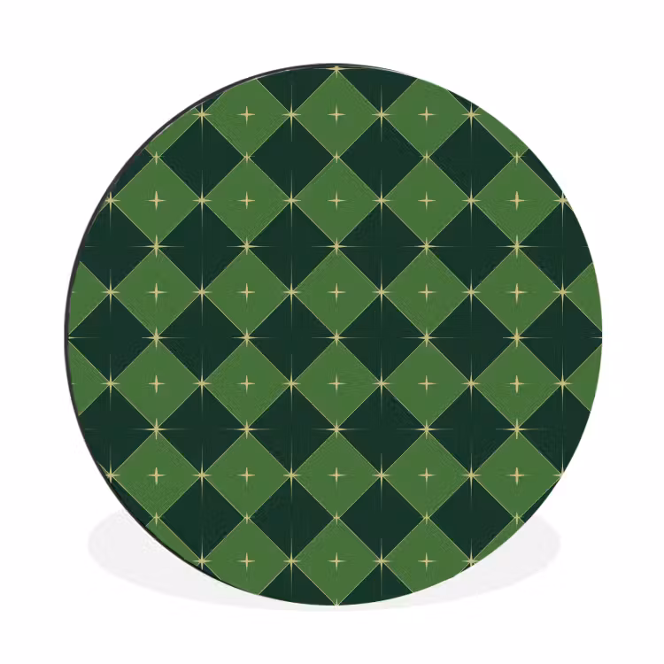 Wandcirkel - Aluminium - Ster - Groen - Kerst — 1