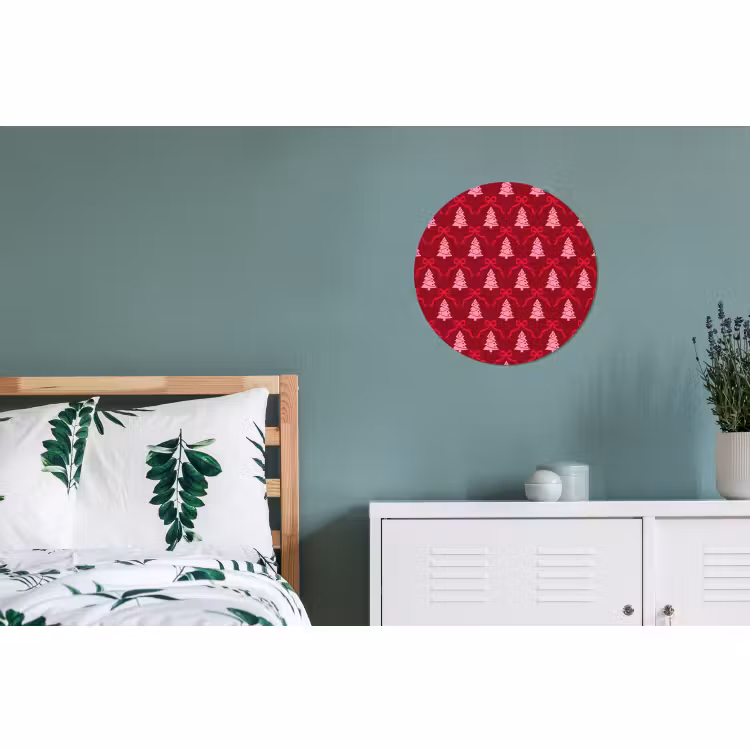 Wandcirkel - Aluminium - Strik - Rood - Roze - Kerst — 4