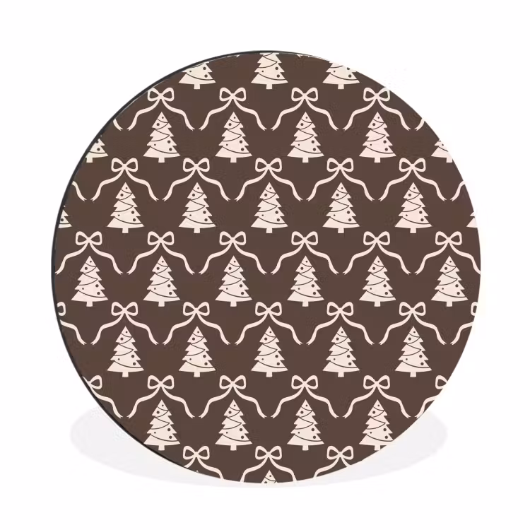 Wandcirkel - Aluminium - Strik - Taupe - Wit - Kerst — 1