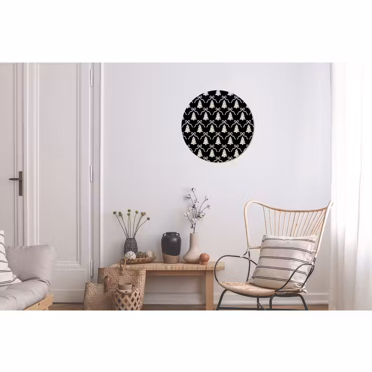 Wandcirkel - Aluminium - Strik - Wit - Zwart - Kerst — 2