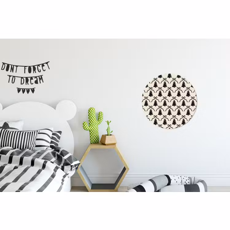 Wandcirkel - Aluminium - Strik - Zwart - Wit - Kerst — 5