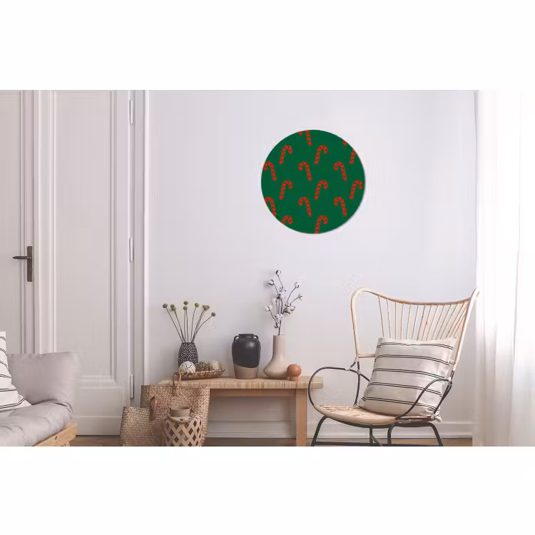 Wandcirkel - Aluminium - Kerst - Groen - Rood - Zuurstok — 2