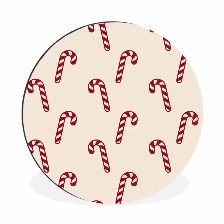 Wandcirkel - Aluminium - Kerst - Rood - Crème - Zuurstok — 1