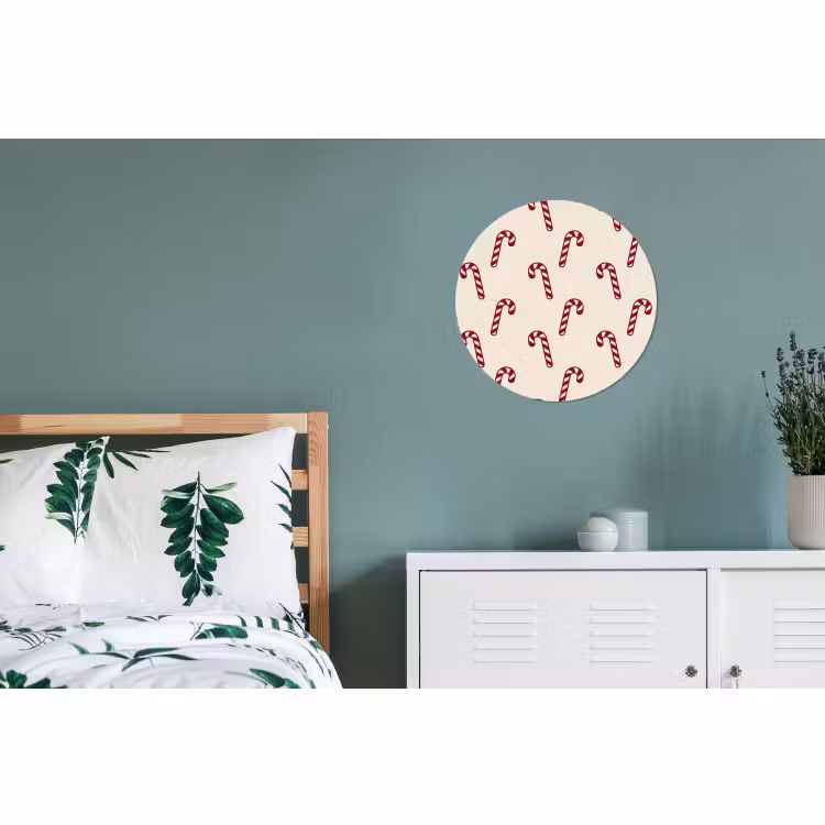 Wandcirkel - Aluminium - Kerst - Rood - Crème - Zuurstok — 4