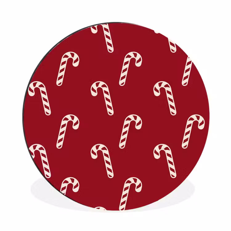 Wandcirkel - Aluminium - Kerst - Rood - Wit - Zuurstok — 1