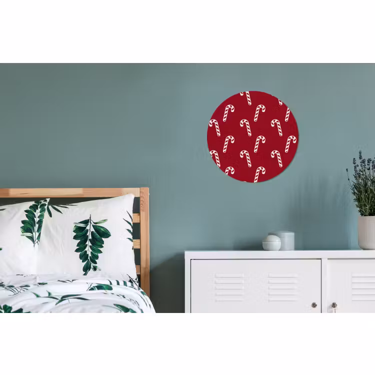 Wandcirkel - Aluminium - Kerst - Rood - Wit - Zuurstok — 4
