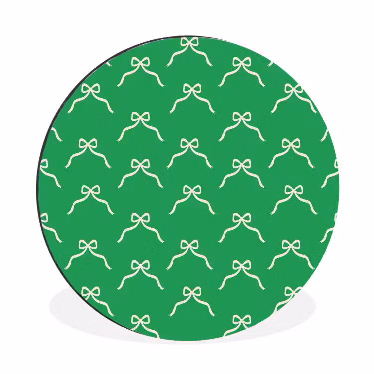 Wandcirkel - Aluminium - Strik - Kerst - Groen - Wit — 1