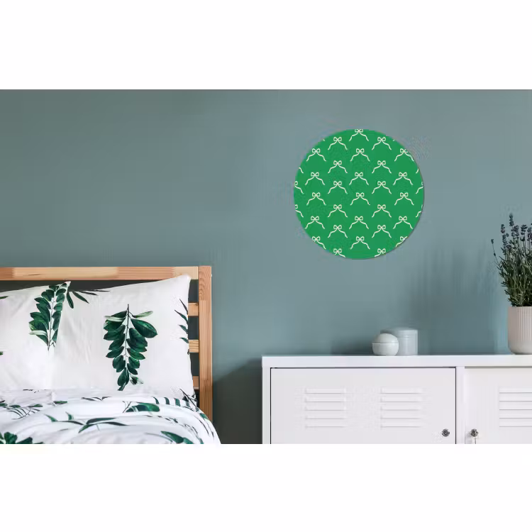 Wandcirkel - Aluminium - Strik - Kerst - Groen - Wit — 4
