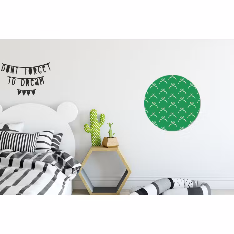 Wandcirkel - Aluminium - Strik - Kerst - Groen - Wit — 5