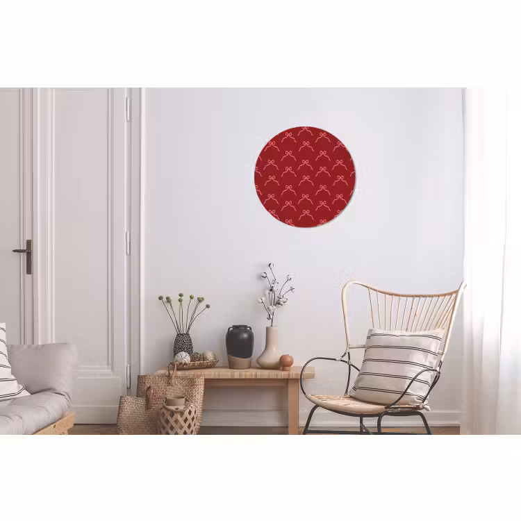 Wandcirkel - Aluminium - Strik - Kerst - Rood - Roze — 2