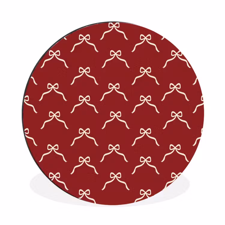Wandcirkel - Aluminium - Strik - Kerst - Rood - Wit — 1