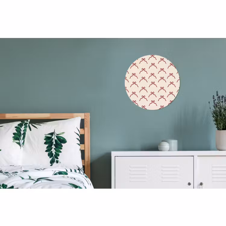 Wandcirkel - Aluminium - Strik - Rood - Crème - Kerst — 4
