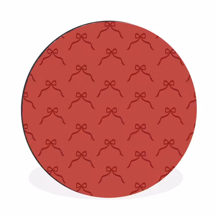 Wandcirkel - Aluminium - Strik - Rood - Kerst — 1