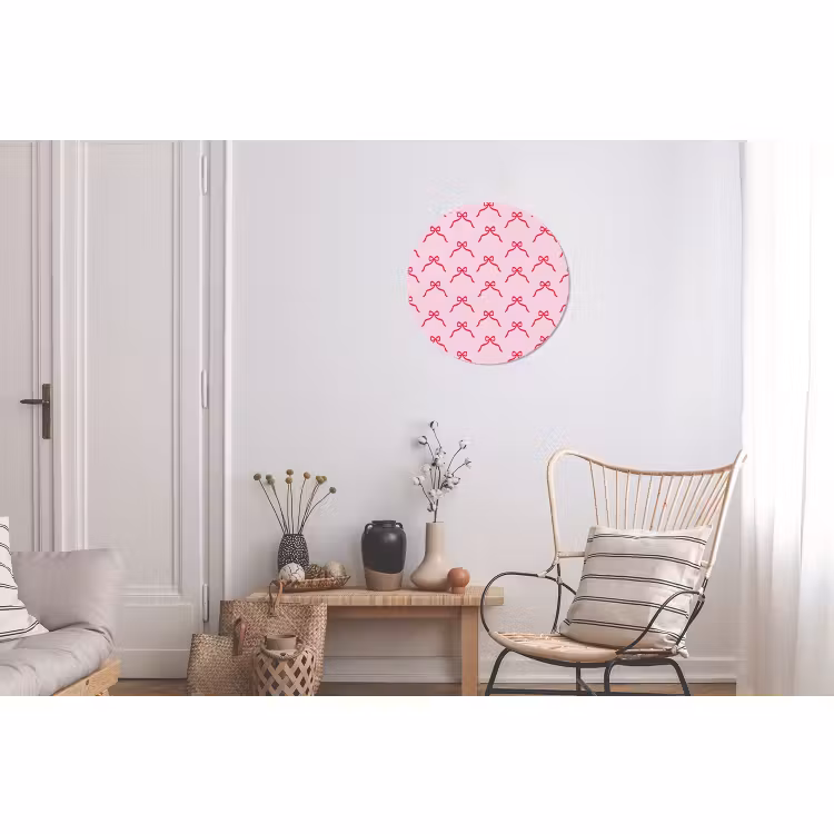 Wandcirkel - Aluminium - Strik - Rood - Kerst - Roze — 2
