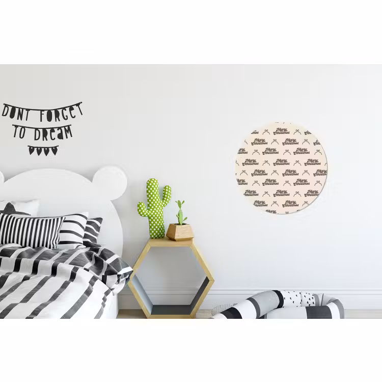 Wandcirkel - Aluminium - Tekst - Bruin - Crème - Strik — 5