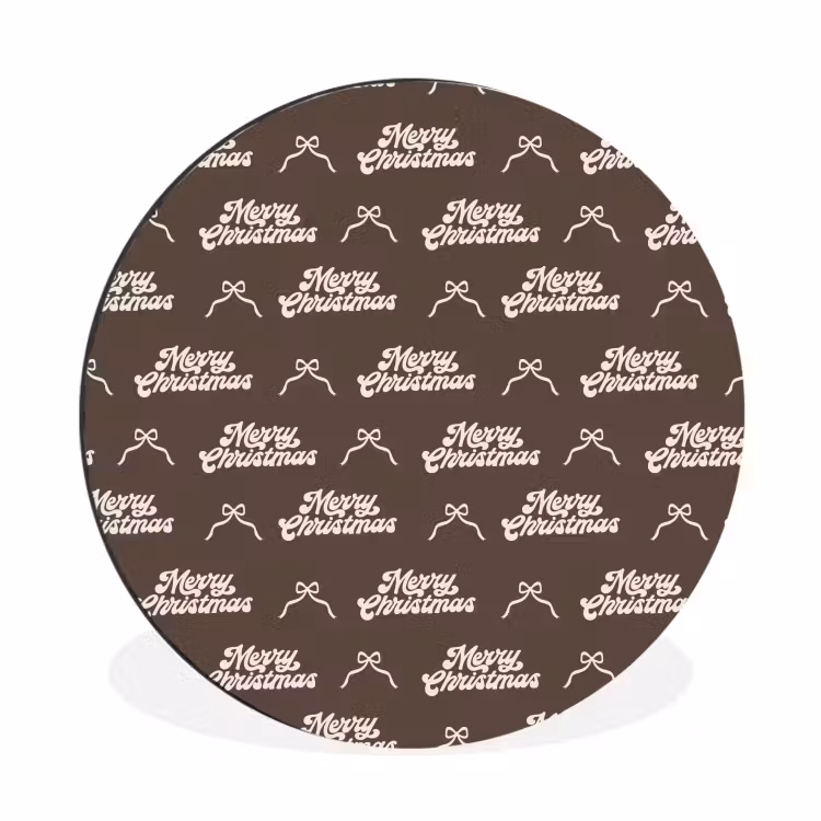 Wandcirkel - Aluminium - Tekst - Crème - Bruin - Strik — 1