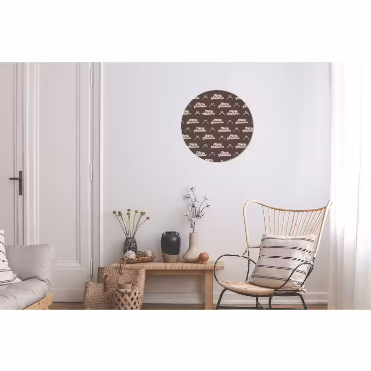 Wandcirkel - Aluminium - Tekst - Crème - Bruin - Strik — 2