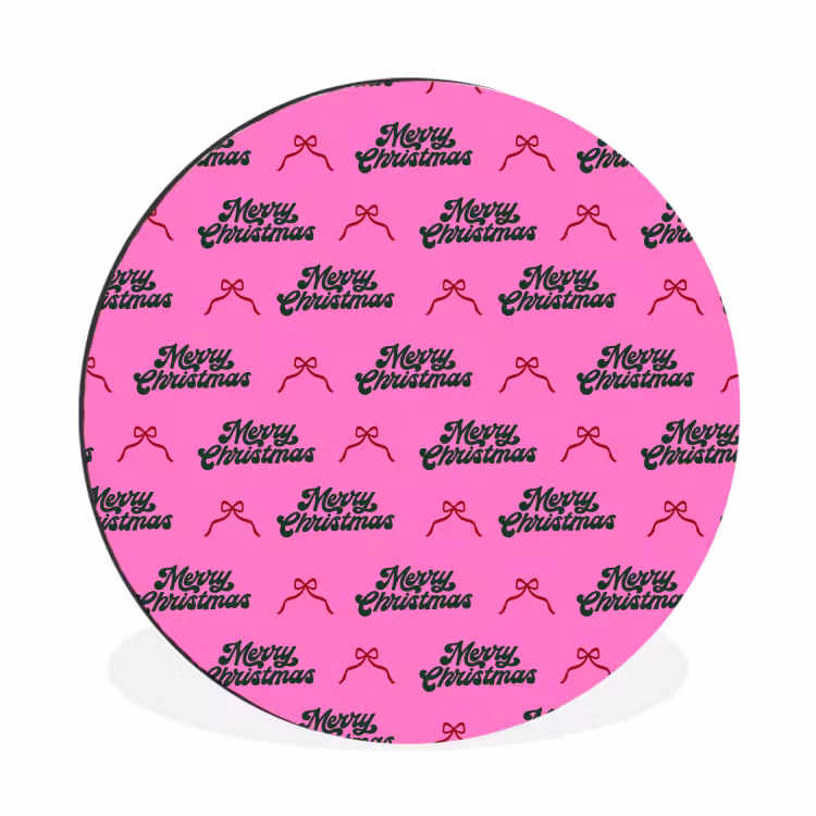 Wandcirkel - Aluminium - Tekst - Neon - Roze - Kerst — 1