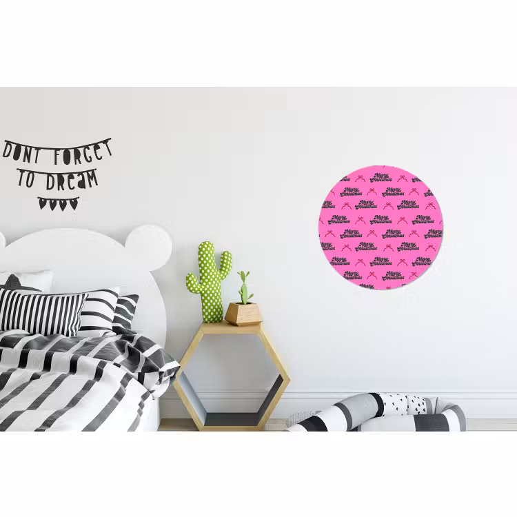 Wandcirkel - Aluminium - Tekst - Neon - Roze - Kerst — 5