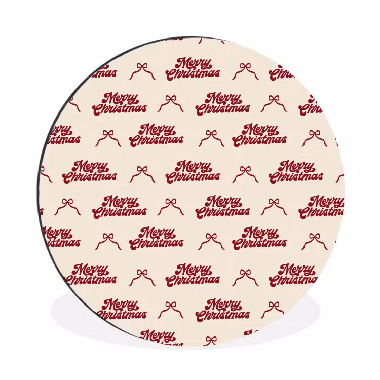 Wandcirkel - Aluminium - Tekst - Rood - Crème - Strik — 1