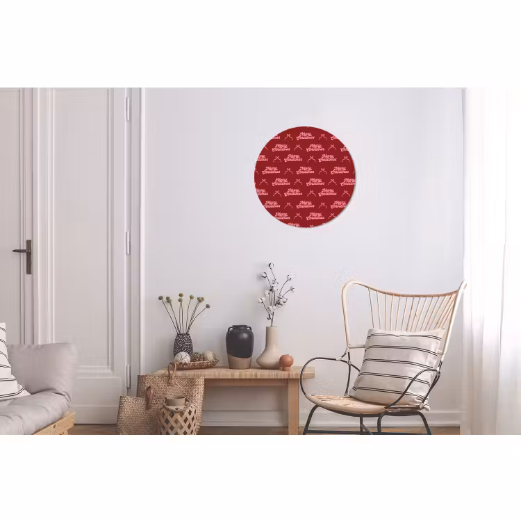 Wandcirkel - Aluminium - Tekst - Rood - Roze - Strik — 2
