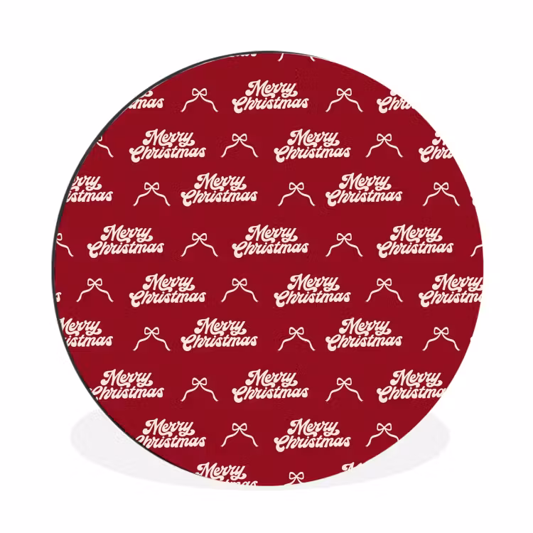 Wandcirkel - Aluminium - Tekst - Rood - Wit - Strik — 1