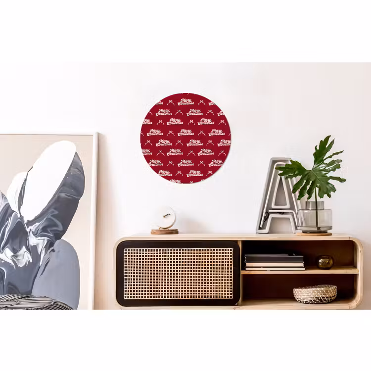 Wandcirkel - Aluminium - Tekst - Rood - Wit - Strik — 3