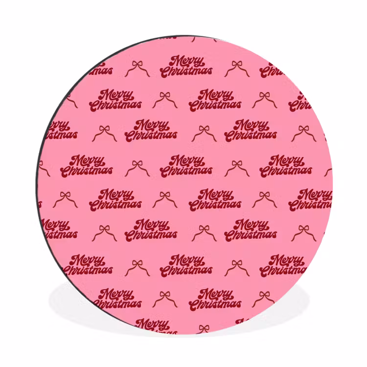 Wandcirkel - Aluminium - Tekst - Roze - Rood - Strik — 1