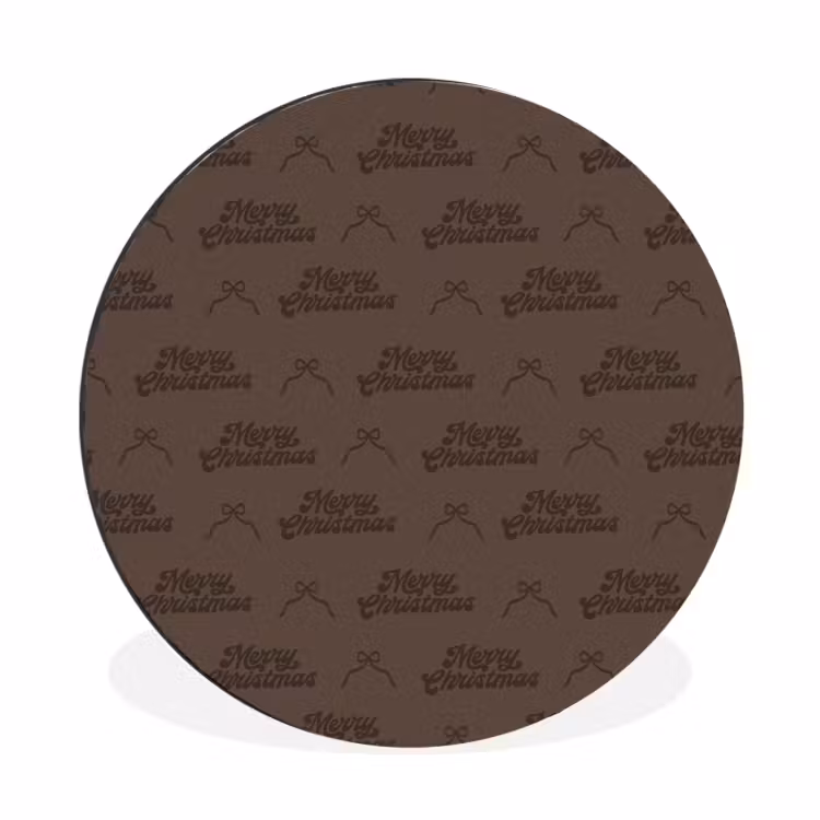 Wandcirkel - Aluminium - Tekst - Strik - Bruin — 1