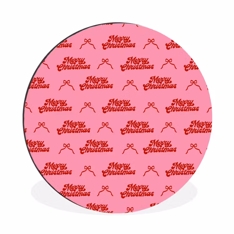 Wandcirkel - Aluminium - Tekst - Strik - Rood - Roze — 1