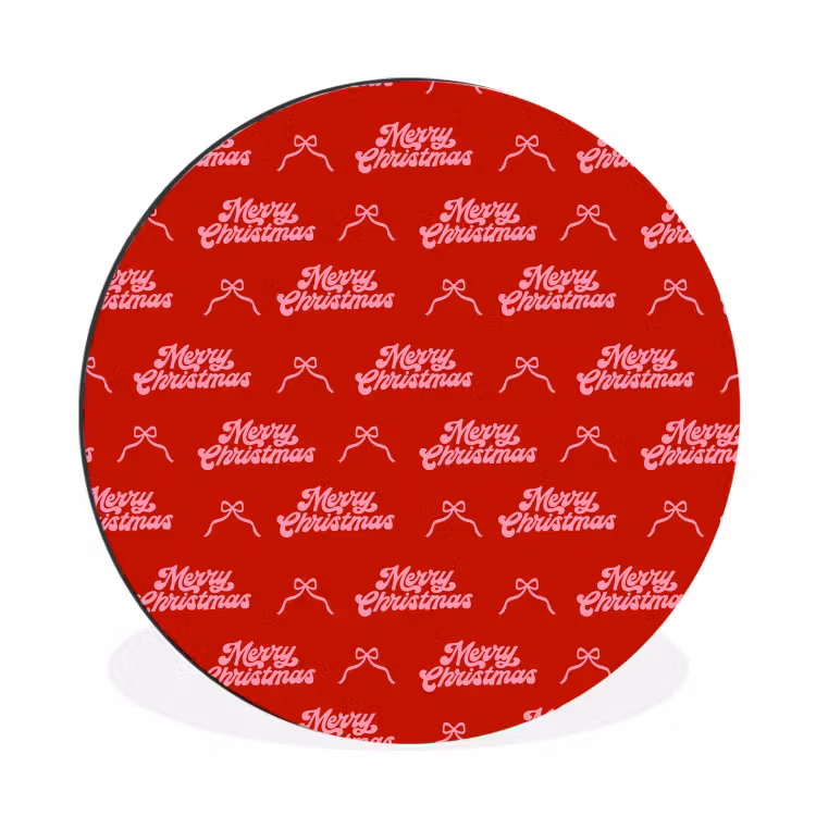 Wandcirkel - Aluminium - Tekst - Strik - Roze - Rood — 1