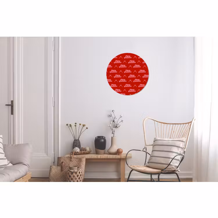 Wandcirkel - Aluminium - Tekst - Strik - Roze - Rood — 2