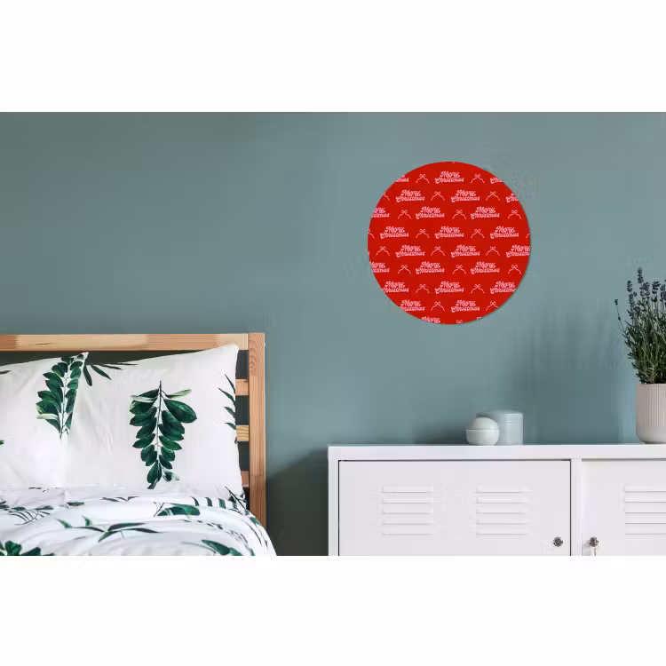 Wandcirkel - Aluminium - Tekst - Strik - Roze - Rood — 4