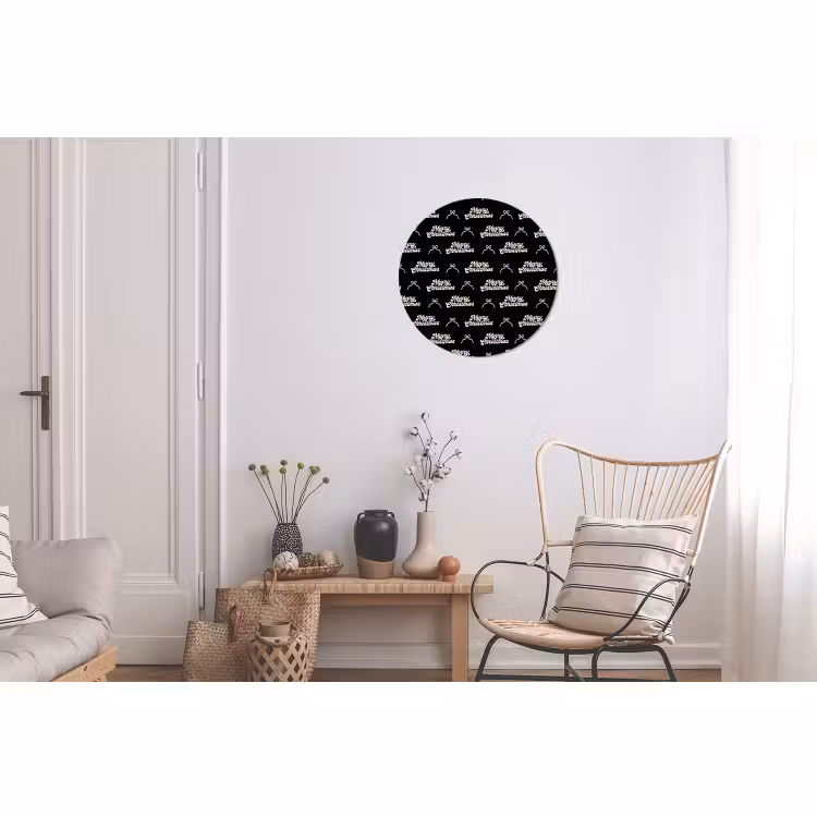Wandcirkel - Aluminium - Tekst - Zwart - Wit - Strik — 2