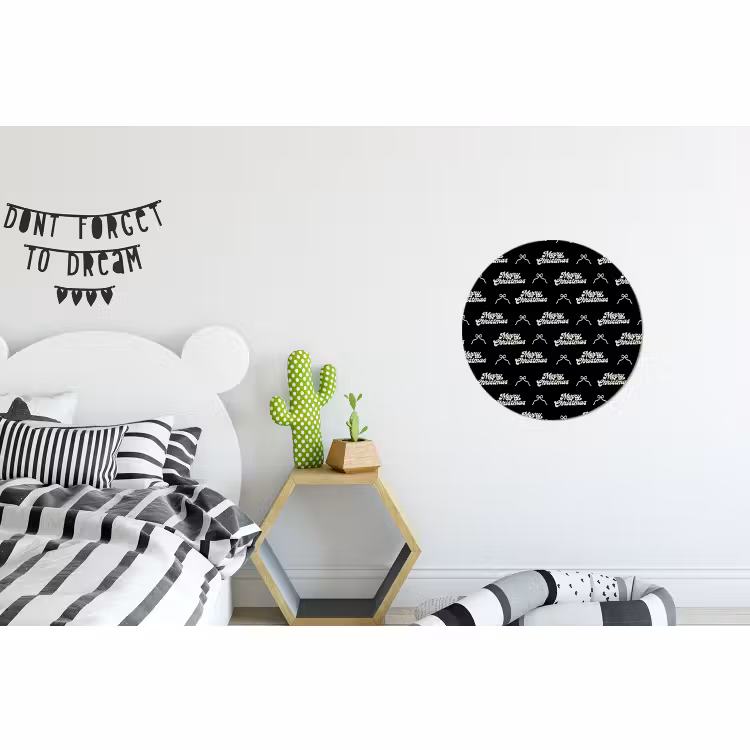 Wandcirkel - Aluminium - Tekst - Zwart - Wit - Strik — 5