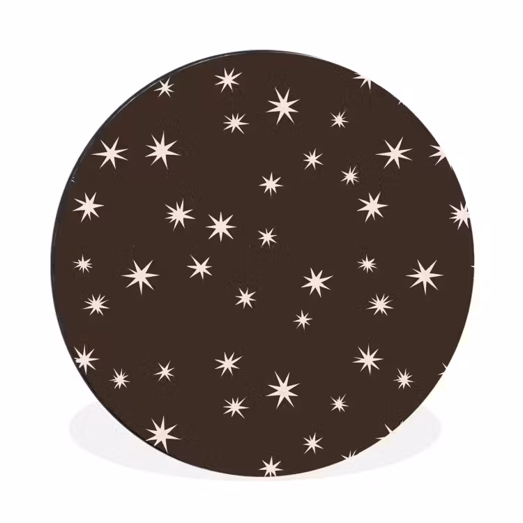 Wandcirkel - Aluminium - Bruin - Ster - Kerst — 1