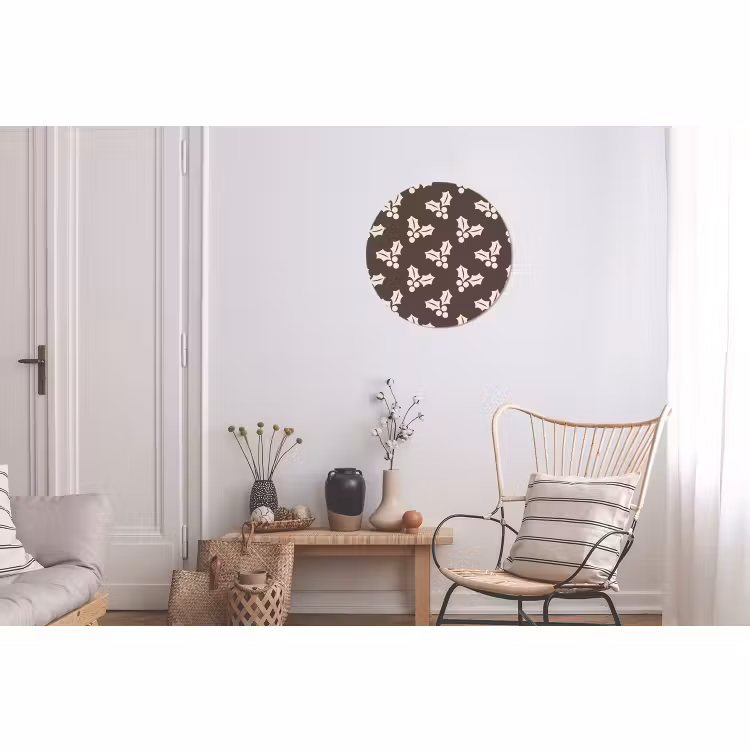 Wandcirkel - Aluminium - Hulst - Bruin - Kerst — 2