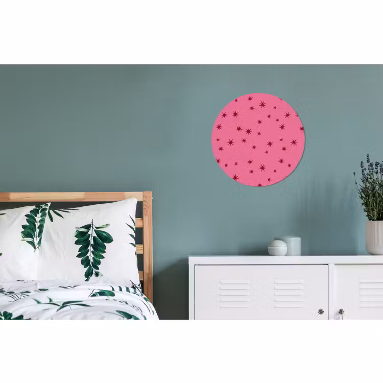 Wandcirkel - Aluminium - Kerst - Ster - Rood - Roze — 4