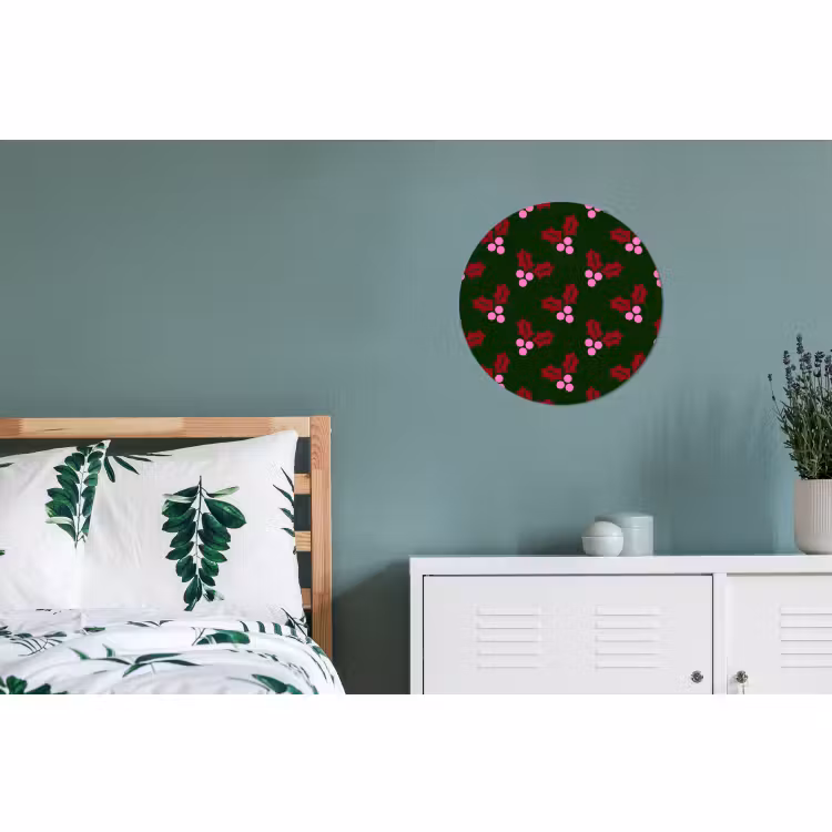 Wandcirkel - Aluminium - Neon - Hulst - Kerst — 4