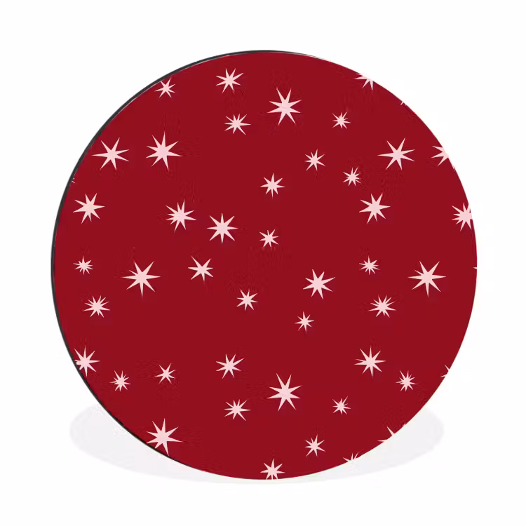 Wandcirkel - Aluminium - Rood - Wit - Kerst - Ster — 1