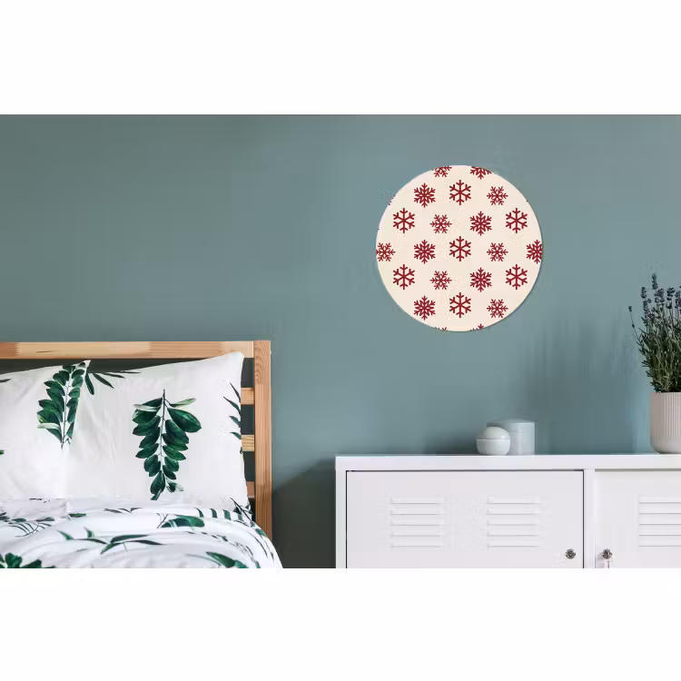 Wandcirkel - Aluminium - Sneeuwvlok - Crème - Rood — 4