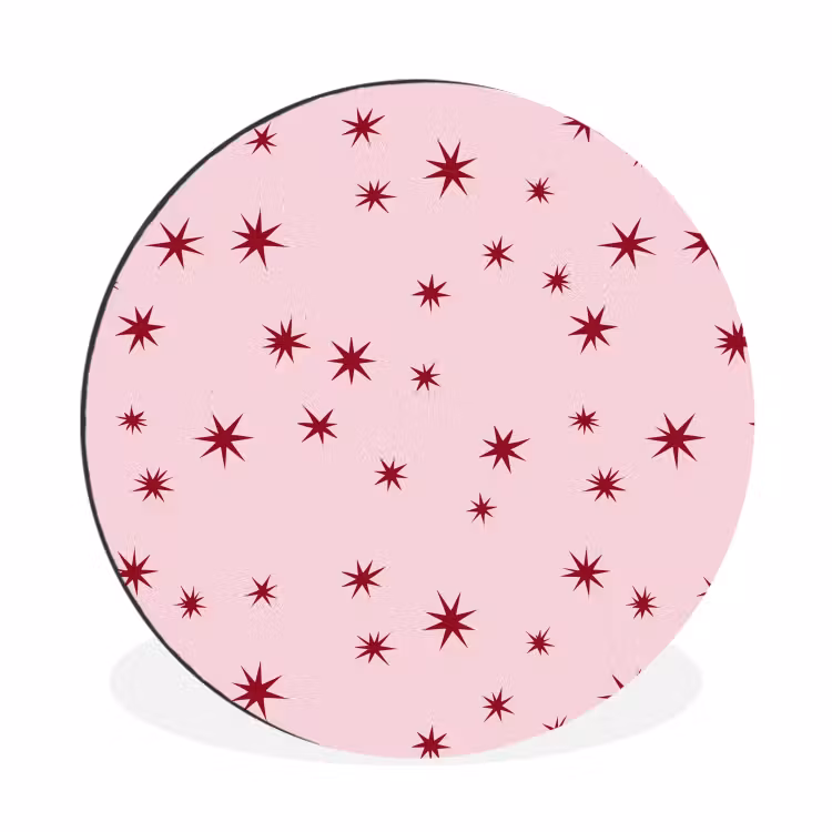 Wandcirkel - Aluminium - Ster - Roze - Rood — 1